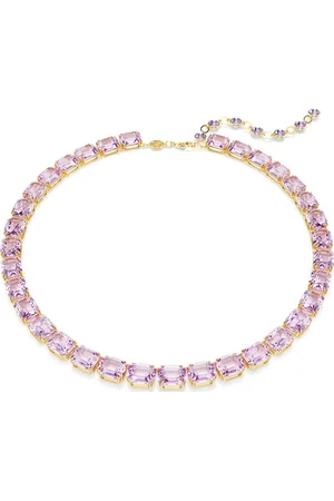 Swarovski Naszyjnik Tennis Millenia, Szlif ośmiokątny, , Powłoka w odcieniu złota