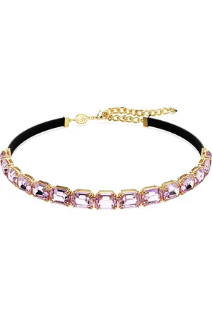 Swarovski Choker Tennis Millenia, Szlif ośmiokątny, , Powłoka w odcieniu złota