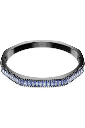 Swarovski Bransoletka typu bangle Matrix, Szlif schodkowy typu baguette, Kształt ośmiokątny, Niebieska, Powłoka z rutenu