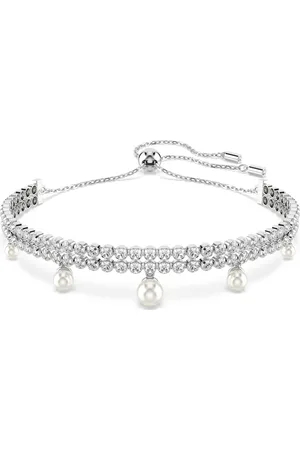 Swarovski Bransoletka Ariana Grande x , Kryształowa Perła, Szlif okrągły, Biała, Powłoka z rodu