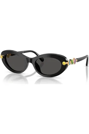 Swarovski Okulary przeciwsłoneczne, Kształt owalny, Czarne
