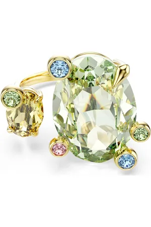 Swarovski Otwarty pierścionek Gema, Szlify różnorodne, Różnokolorowy, Powłoka w odcieniu złota