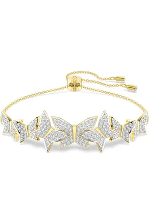 Swarovski Bransoletka Idyllia Lilia, Motyl, Biała, Powłoka w odcieniu złota