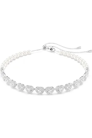 Swarovski Choker Tennis Ariana Grande x , Szlify różnorodne, Kryształowa perła, Serce, , Powłoka z rodu