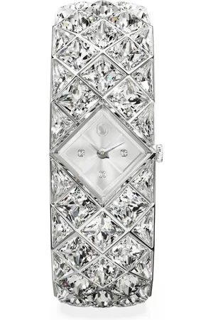 Swarovski Zegarek Curiosa Bangle, Bransoleta z kryształami, W odcieniu srebra, Stal szlachetna