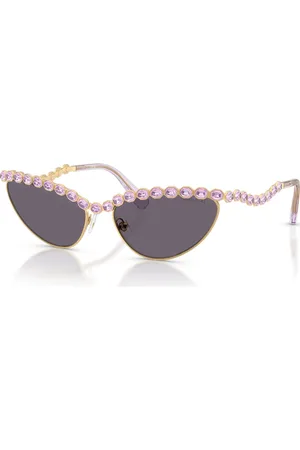 Swarovski Okulary przeciwsłoneczne, Kształt kociego oka, Fioletowe