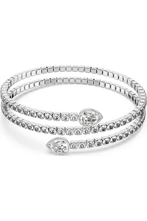Swarovski Bransoletka typu bangle, Szlif gruszkowy, Biała, Wykończenie z różnobarwnych metali