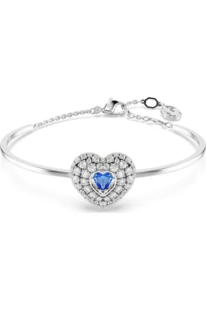 Swarovski Bransoletka typu bangle Hyperbola, Serce, Niebieska, Powłoka z rodu