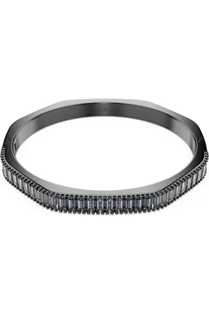 Swarovski Bransoletka typu bangle Matrix, Szlif schodkowy typu baguette, Kształt ośmiokątny, Szara, Powłoka z rutenu