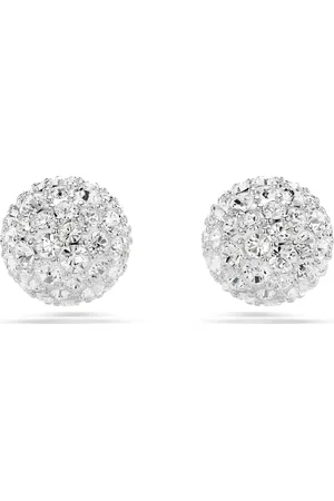 Swarovski Kolczyki zapinane na sztyft Dextera, Szlif okrągły, Sfera, Białe, Powłoka z rodu