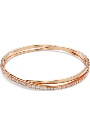Swarovski Bransoletka Twist, Biała, Powłoka w odcieniu różowego złota