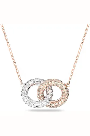 Swarovski Naszyjnik Stone, Splecione ze sobą obręcze, , Powłoka w odcieniu różowego złota