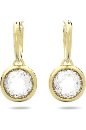 Swarovski Kolczyki Tahlia, Białe, Powłoka w odcieniu złota