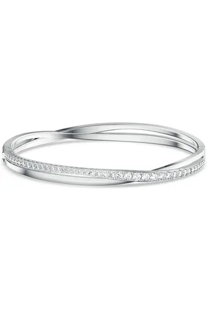 Swarovski Bransoletka typu bangle Twist, Biała, Powłoka z rodu