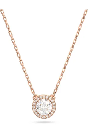 Swarovski Wisiorek Una, Szlif okrągły, Oprawa brukowa, , Powłoka w odcieniu różowego złota