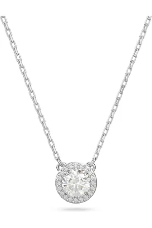 Swarovski Wisiorek Una, Szlif okrągły, Oprawa brukowa, , Powłoka z rodu
