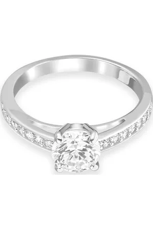 Swarovski Pierścionek Stilla Attract, Szlif okrągły, Oprawa brukowa, , Powłoka z rodu