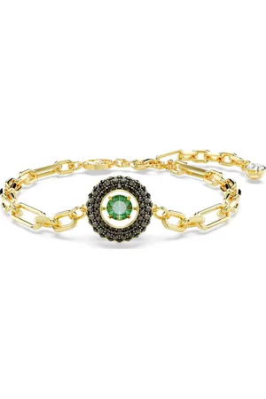 Swarovski Bransoletka Una, Zielona, Powłoka w odcieniu złota