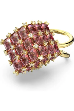 Swarovski Pierścionek koktajlowy Curiosa, Szlif kwadratowy, , Powłoka w odcieniu złota