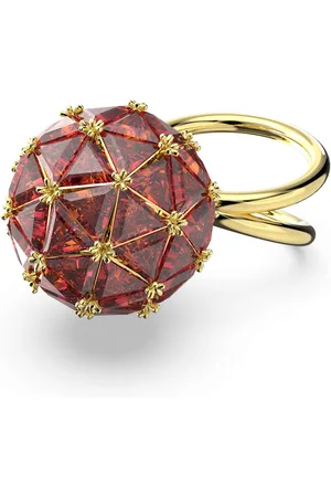 Swarovski Pierścionek koktajlowy Curiosa, Szlif trójkątny, Kształt okrągły, , Powłoka w odcieniu złota