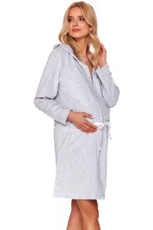 Doctor Nap Szlafrok damski SWO 1008 szary melanż