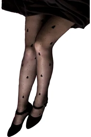 Gabriella Rajstopy damskie Christmas trees 516 nero plus