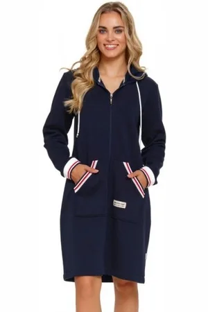 Doctor Nap Szlafrok damski SMZ 4508 navy blue plus