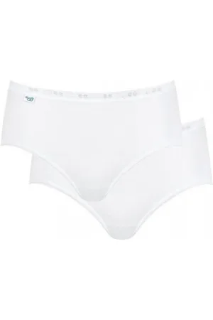 Sloggi Figi damskie Basic Midi 2-pak białe
