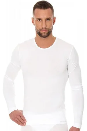 Brubeck Koszulka męska LS01120A biała
