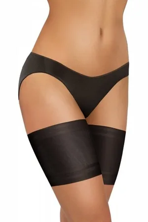 Sesto Senso Opaska na uda Thigh Bands gładka czarna maxi