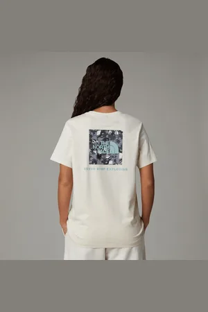 The North Face Damski T-shirt O Luźnym Kroju Z Grafiką Redbox White Dune-tnf Black Liquid Print