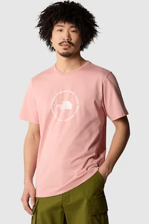 The North Face Męski T-shirt Z Okrągłym Logo Rose Tan- Dune