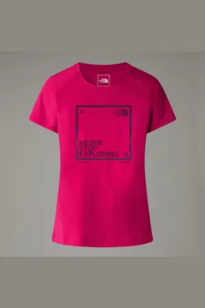 The North Face Damski T-shirt Z Grafiką Lightning Pink Primrose