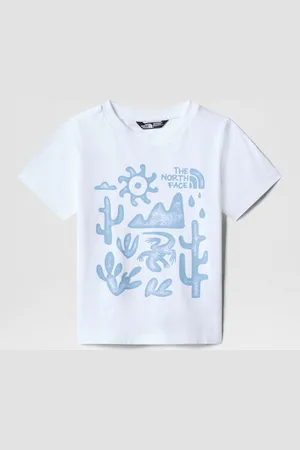 The North Face Dziecięcy T-shirt Z Grafiką Outdoor Tnf White-steel Blue