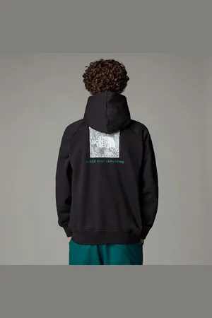The North Face Męska Bluza Z Kapturem I Rękawami Raglanowymi Nse Box Tnf -deep Nori Trail Grid Print