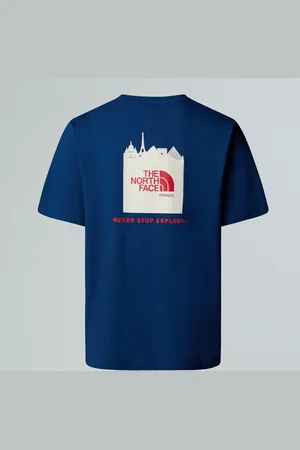 The North Face Luźny T-shirt Unisex Nse France Estate Blue-white Dune