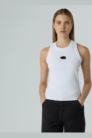 The North Face Damska Prążkowana Koszulka Bez Rękawów O Dopasowanym Kroju Tnf