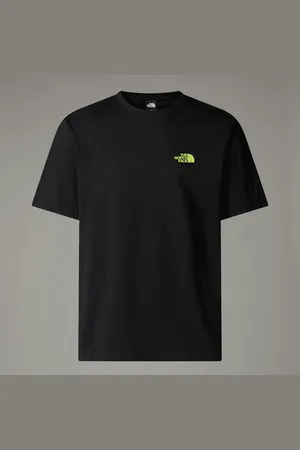 The North Face Męski Luźny T-shirt Digital Mountain Range Tnf -lime Citrus