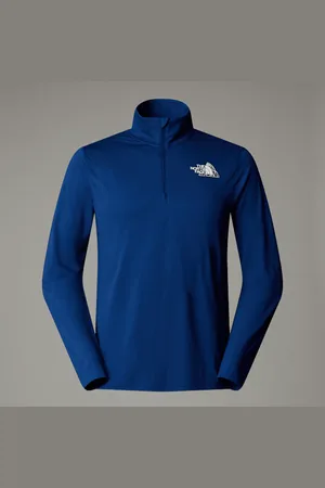 The North Face Męski T-shirt Z Długim Rękawem, Zamkiem O Długości 1/4 I Grafiką 24/7 Estate Blue