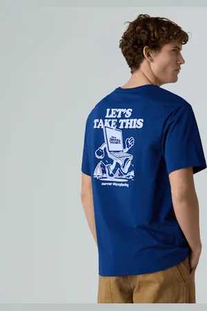 The North Face Luźny T-shirt Unisex Explore Estate Blue-white Dune