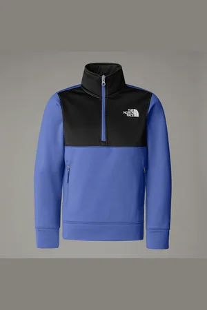 The North Face Młodzieżowa Bluza Z Zamkiem Błyskawicznym O Długości 1/4 Dopamine Blue-tnf Black