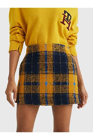 Tommy Hilfiger Kobieta Spódnice mini - Spódnica z dzianiny bouclé w kratę