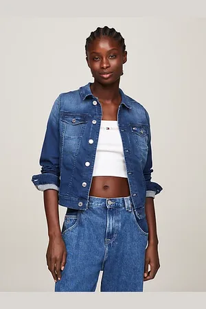 Tommy Hilfiger Bawełniana kurtka jeansowa o wąskim kroju