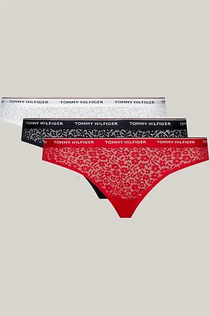 Tommy Hilfiger Zestaw 3 par fig Essential z kwiatową koronką
