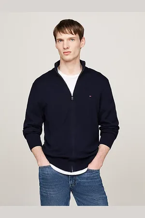 Tommy Hilfiger Sweter na zamek z kaszmirem