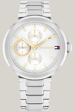 Tommy Hilfiger Stalowy zegarek z niebieską tarczą