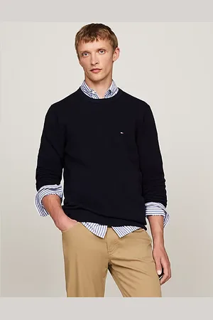 Tommy Hilfiger Sweter o wafelkowym splocie z okrągłym dekoltem