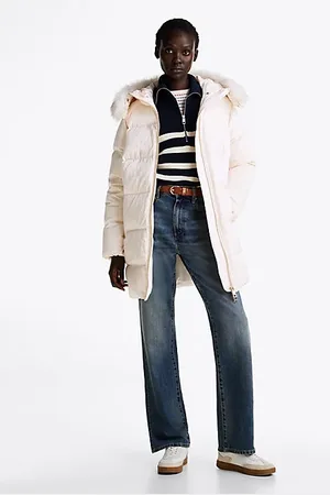 Tommy Hilfiger Puchowwy płaszcz z błyszczącym wykończeniem