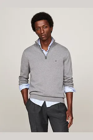 Tommy Hilfiger Sweter z zapięciem na zamek i flagą