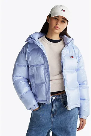 Tommy Hilfiger Błyszcząca kurtka puchowa z kapturem